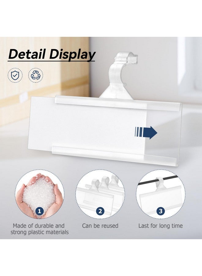 Tecreddy 25Pcs Wire Shelf Label Holder Reusable Plastic Shelf Tags For Pantry Retail Shopping Mall Store Supermarket Wire Shelving Upc Price Display Easy Clip Design Tight Snap Lock Closure 11/4" H X 3" W - Image 2