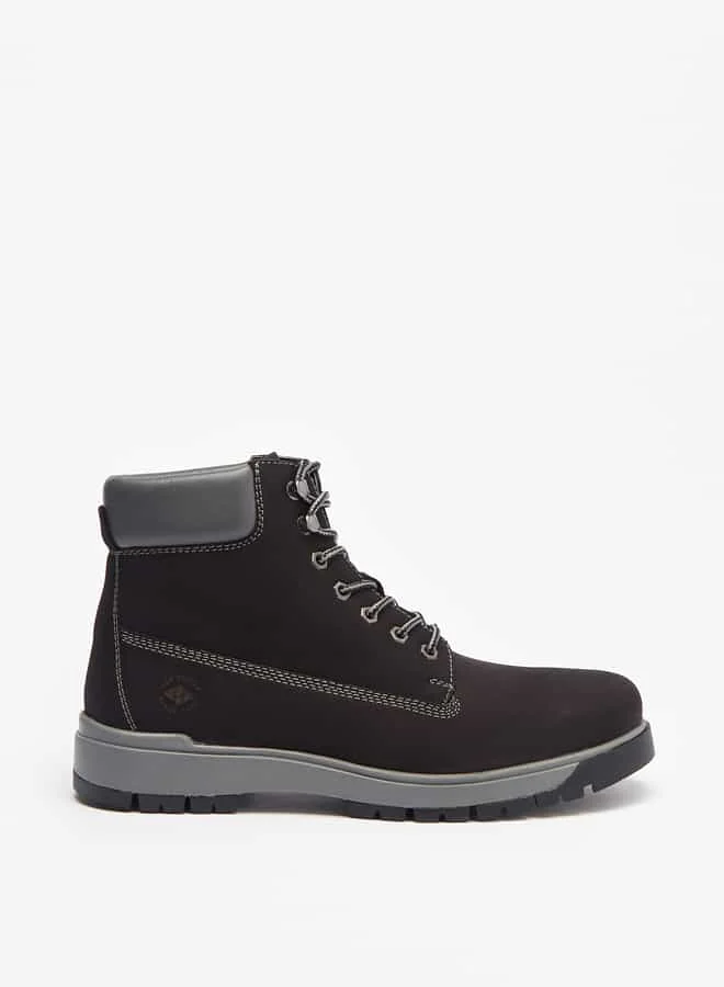 Lee Cooper Men's Solid Chukka Boots with Lace-Up Closure
