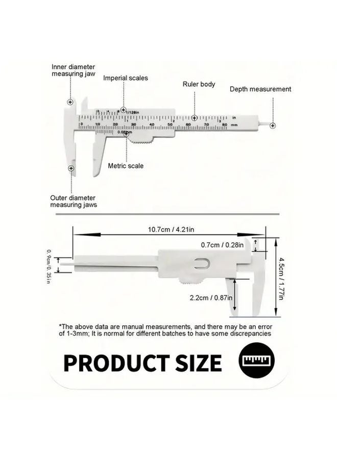 Multicolor High Precision Plastic Micrometer 0 80mm Metric Imperial Dual Scale - Image 4
