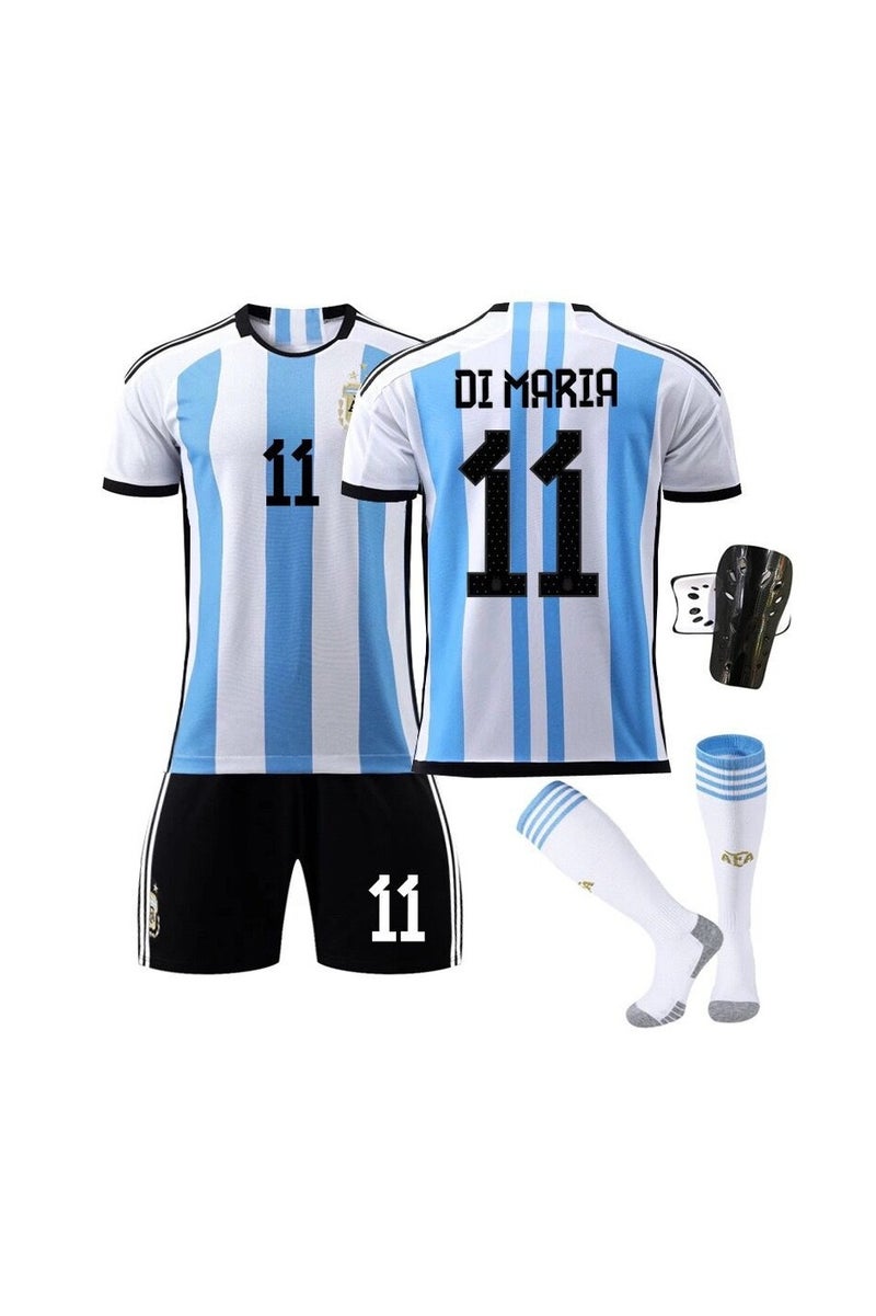 WHITE GAINS The new 4-piece set of No. 11 football jerseys, including a top, shorts, socks and knee pads, is made of comfortable, breathable and elastic fabric, suitable for both adults and children to play outdoors - Image 1