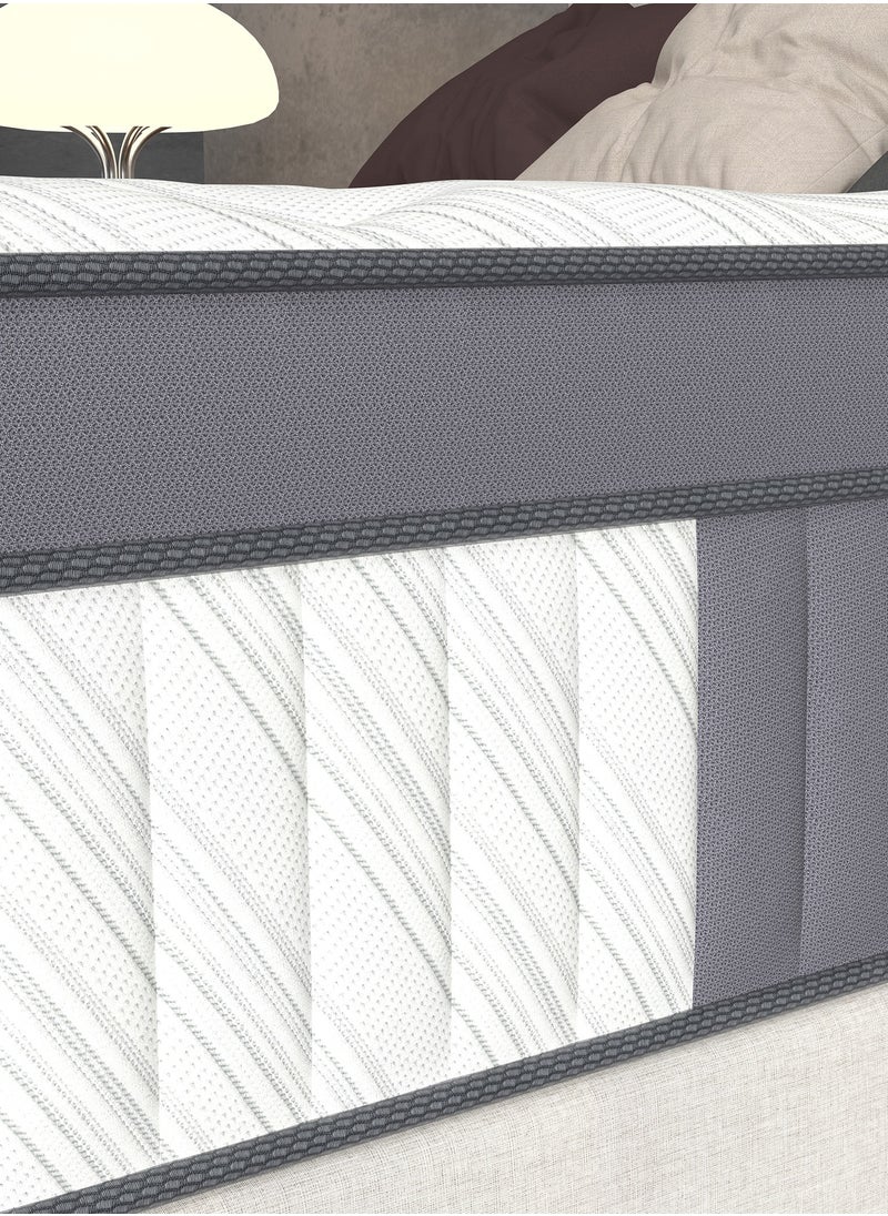 Moon Home and more.. - Moon Home and more Classic Rest Bed Mattress 28 CM Hybrid Pocket Spring Super King Size Mattress 200X200 CM, Pocket Innersprings for Motion Isolation - Pressure Relieving - Medium Firm - Image 1