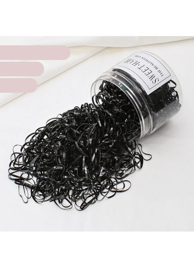 QINGYAN 1000 Pcs Black Mini Elastic Hair Ties – Soft Rubber Bands for Baby Girls & Kids | No Pull Ponytail Holders | Gentle, - Image 2