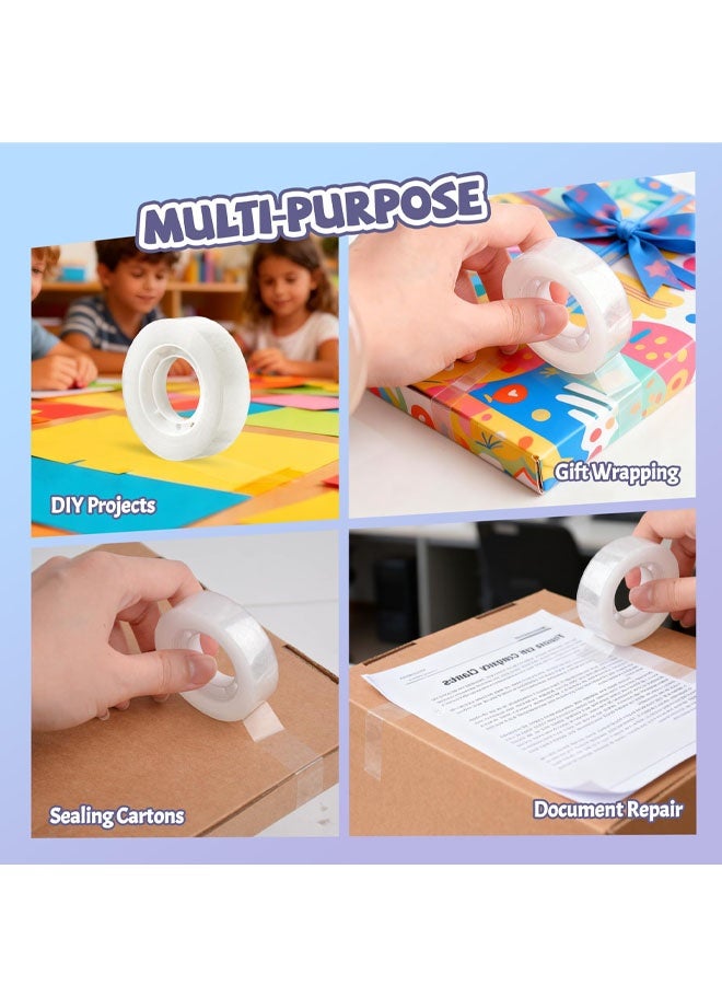 ١٠ قطع من الشريط اللاصق الشفاف، شريط لاصق، لفة سيلوتيب، لفات سيلوتيب صغيرة، عبوة إعادة تعبئة الشريط لتغليف الهدايا في أعياد الميلاد، المنزل، المكتب، المدرسة - Image 4