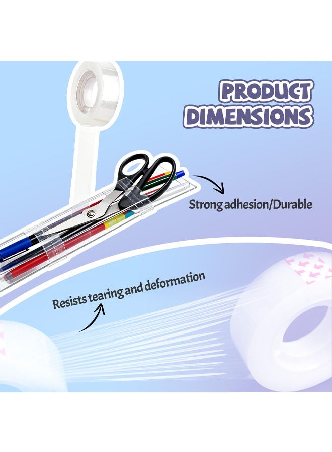 ١٠ قطع من الشريط اللاصق الشفاف، شريط لاصق، لفة سيلوتيب، لفات سيلوتيب صغيرة، عبوة إعادة تعبئة الشريط لتغليف الهدايا في أعياد الميلاد، المنزل، المكتب، المدرسة - Image 3