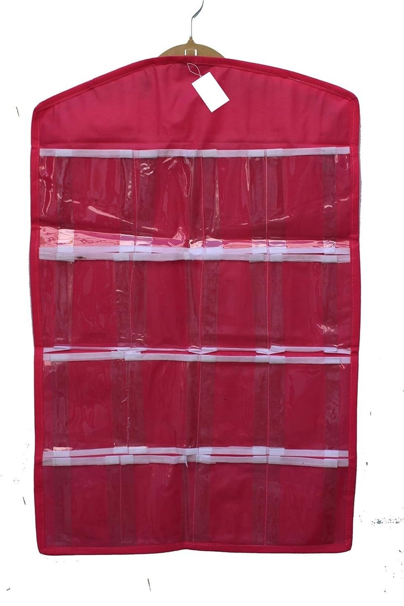 Coolkart 16 Pocket wall organiser set of 2 Clothes Sock Underwear Bra Hanging Storage Bag Organizer Pink - Image 5