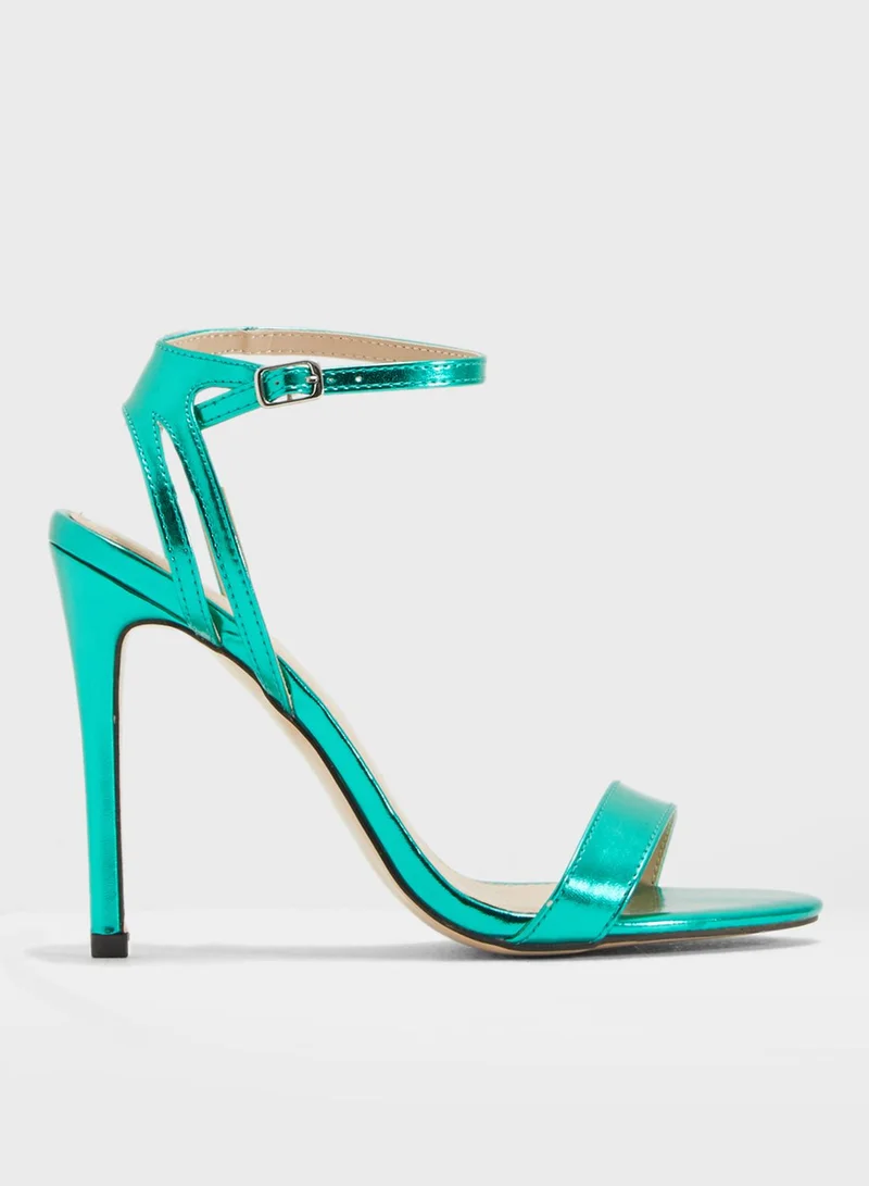 PUBLIC DESIRE Runaway Ankle Strap Barely There Heel