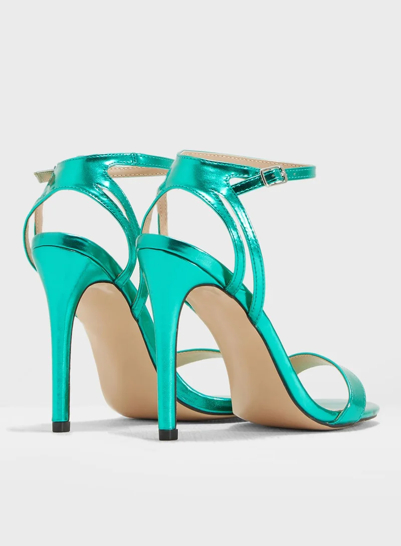 PUBLIC DESIRE Runaway Ankle Strap Barely There Heel