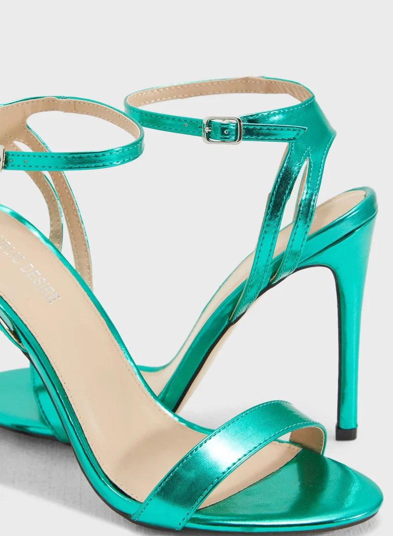 PUBLIC DESIRE Runaway Ankle Strap Barely There Heel