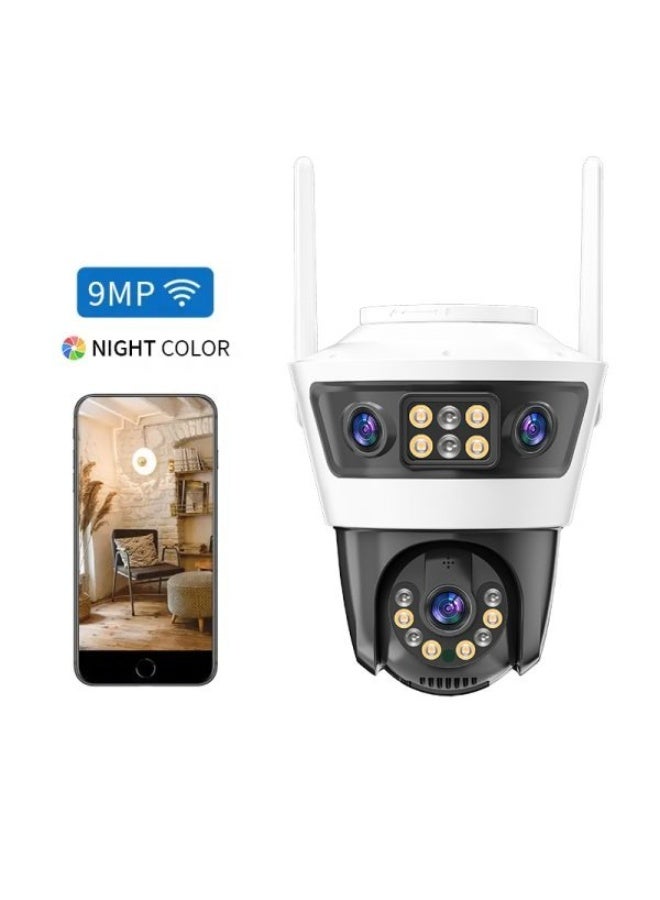 JORTAN 9MP Triple Lens WiFi Outdoor PTZ Security Camera, 360° Pan Tilt, Motion Detection & Auto Tracking, 2-Way Audio, Color Night Vision, IP66 Waterproof - Image 3