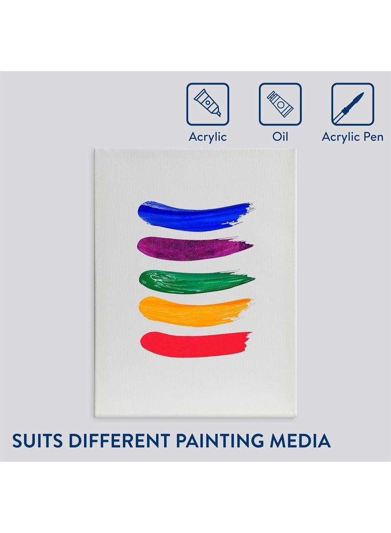 Set of 5 Canvas for Painting - Blank Canvases on Board for Art and Paintings - Canvas Boards for Acrylic - Large Plain Canvas Panels 60*40 cm