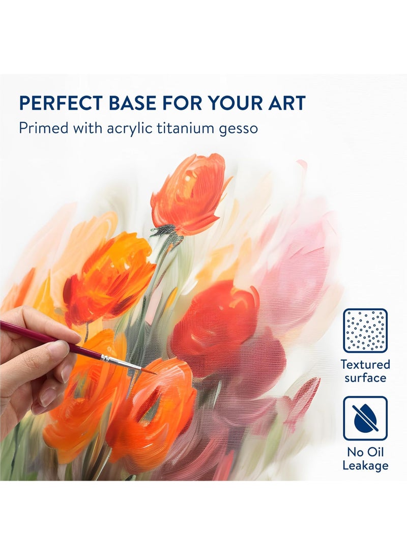 Set of 5 Canvas for Painting - Blank Canvases on Board for Art and Paintings - Canvas Boards for Acrylic - Large Plain Canvas Panels 60*40 cm