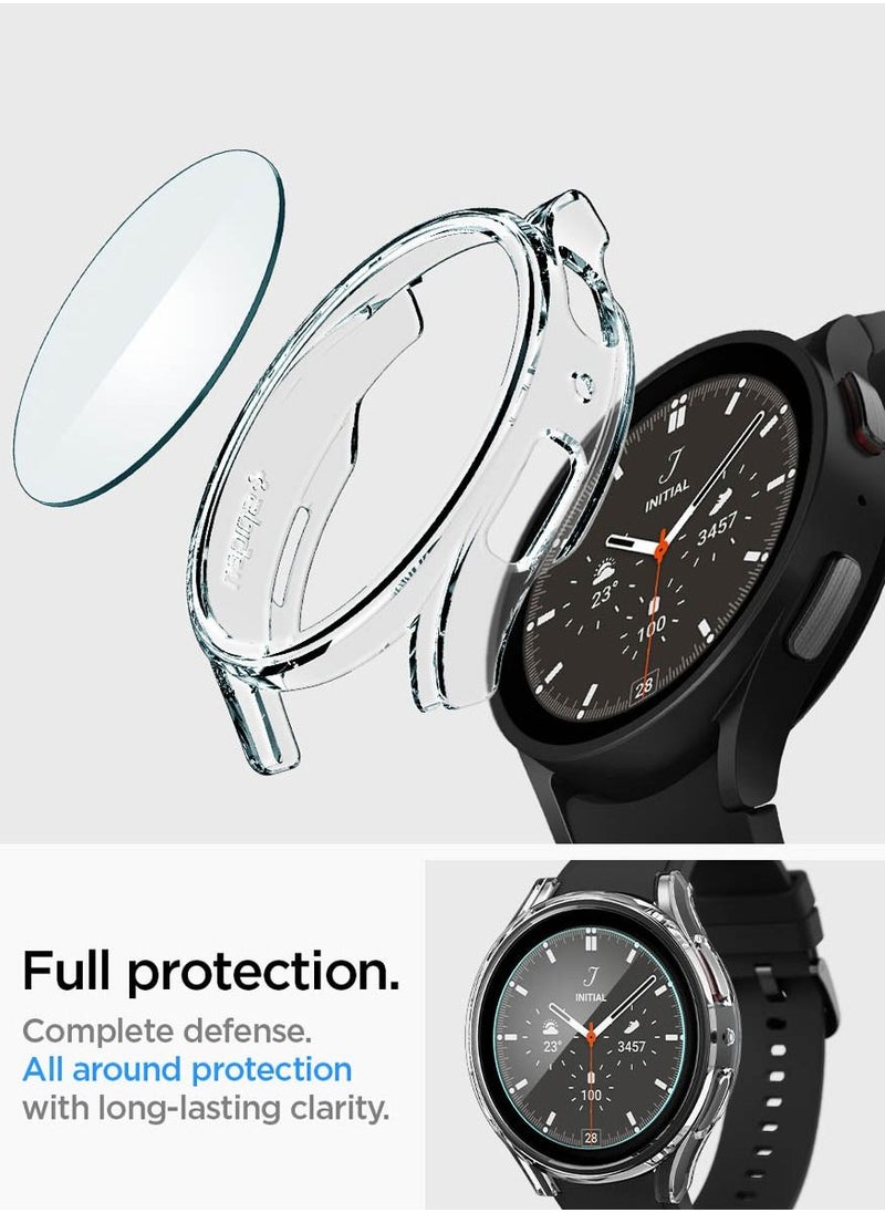 Spigen Thin Fit Screen Protector Case Cover For Samsung Galaxy Watch5 Pro 45mm With Tempered Glass Screen Protector (2022) - Crystal Clear  - Image 4