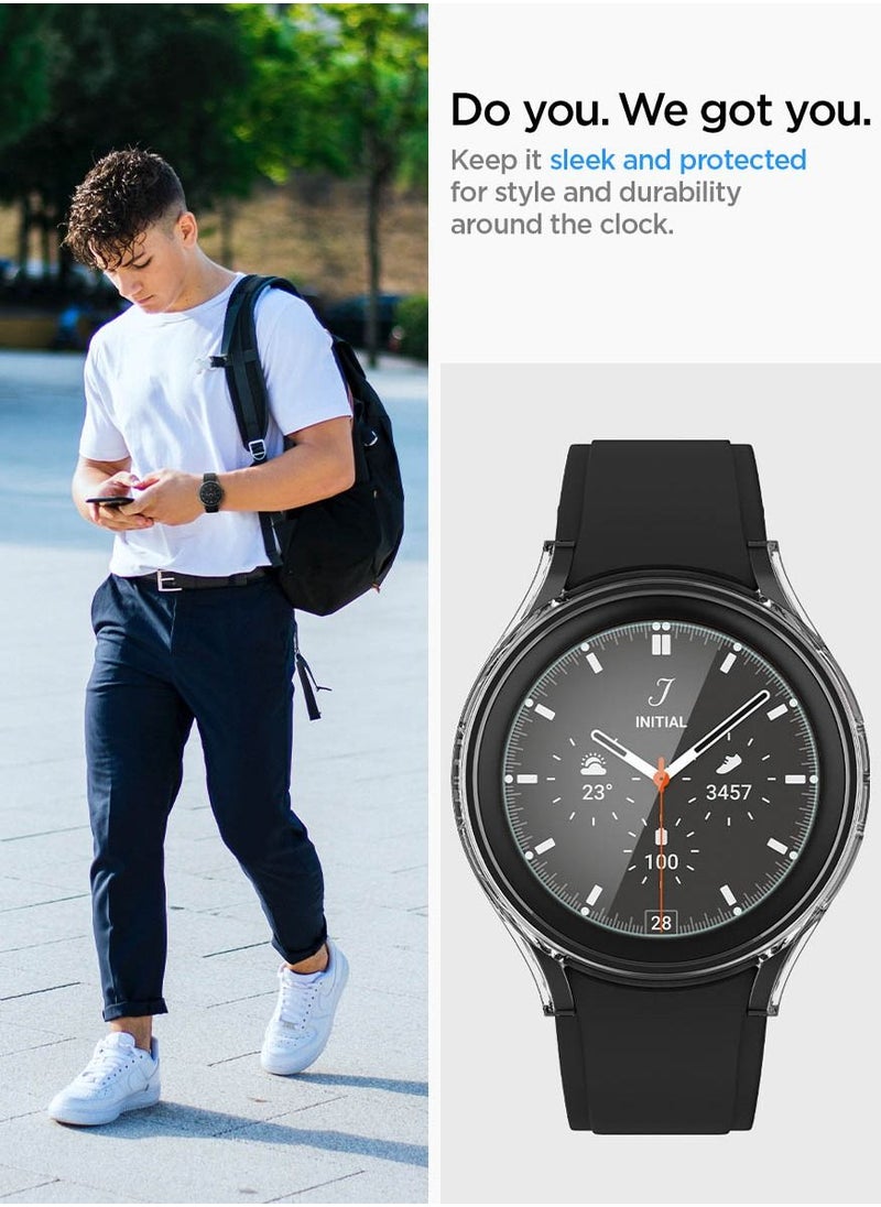 Thin Fit Screen Protector Case Cover For Samsung Galaxy Watch5 Pro 45mm With Tempered Glass Screen Protector (2022) - Crystal Clear