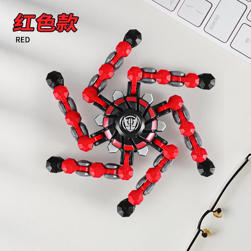 Fingertip Mechanical Gyro Transforming Robot Chain Diy Creative Stress Relief Toy Finger Versatile Gyro - Image 1