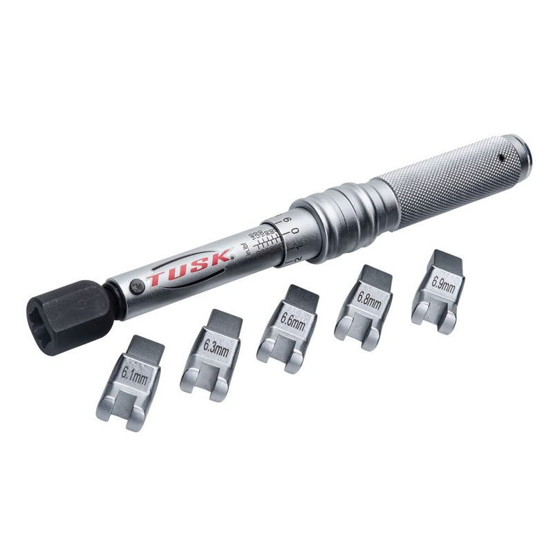 TUSK Spoke Torque Wrench Kit – Adjustable 30–150 in‑lb Torque Wrench + 5 Drop‑Forged Heads (6.1–6.9 mm) in Case – Calibrated ±2% for Motorcycle & Bicycle Spoke Tension - Image 5