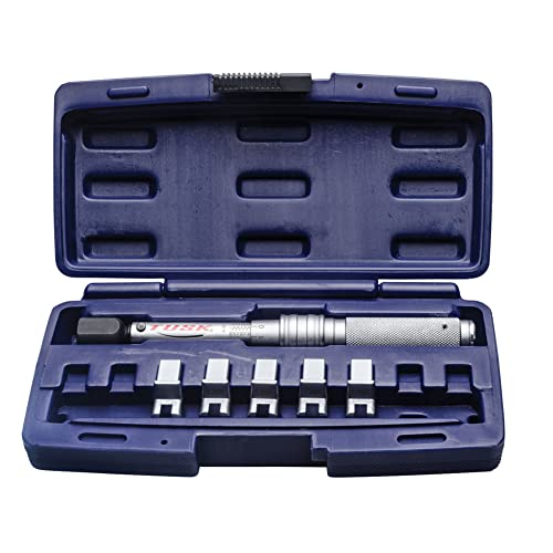TUSK Spoke Torque Wrench Kit – Adjustable 30–150 in‑lb Torque Wrench + 5 Drop‑Forged Heads (6.1–6.9 mm) in Case – Calibrated ±2% for Motorcycle & Bicycle Spoke Tension - Image 3