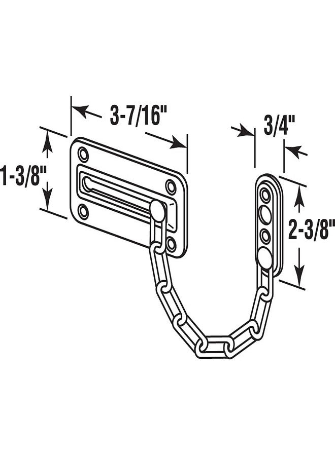 Defender Security Prime-Line U 10386 Door Guard with Steel Chain, Satin Nickel (Single Pack) - Image 2