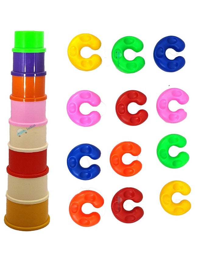 FunBlast FunBlast Stacking Drum Toy With Diy Chain Link Block Games For Kids Learning Toy For Kids - (20 Pcs Blocks),Multicolor  - Image 4