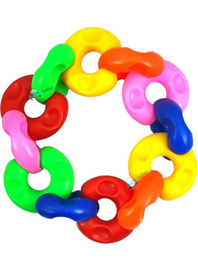 FunBlast FunBlast Stacking Drum Toy With Diy Chain Link Block Games For Kids Learning Toy For Kids - (20 Pcs Blocks),Multicolor  - Image 5