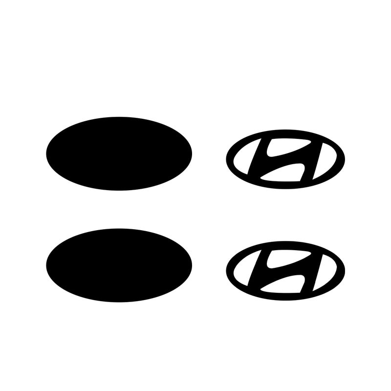 Kuvrü KUVR Pre-Cut Front & Rear Emblem Tint Compatible with Hyundai Elantra 2021-2023 | Precision Cut Stretchable PPF Vinyl Overlay Cover Wrap Dark Smoke (Pack of 4) - Image 1