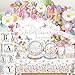 cocomigo Wildflower Baby Shower Decorations for Girl AllinOne Set A Wildflower is on the Way Baby Shower Decor Wildflower Balloon arch Cake Topper Tableware Balloon Box Backdrop Sash Corsage Etc - Image 3