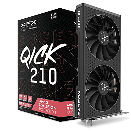 XFX Speedster QICK210 Radeon RX 6500XT Black Gaming Graphics Card with 4GB GDDR6 HDMI, AMD RDNA 2, RX-65XT4DBDQ - Image 1