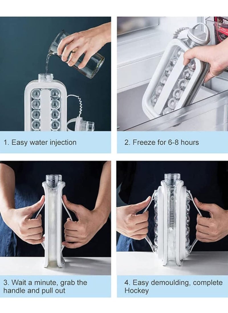 2-in-1 Portable Ice Cube Tray and Creative Ice Hockey Maker Kettle with 17 Compartments – Durable Flat Body Cover Design, Easy-to-Use Ice Cube Mold Container Pot, Perfect for Home, Parties, and Outdoor Use, Innovative Freezing Solution for Drinks