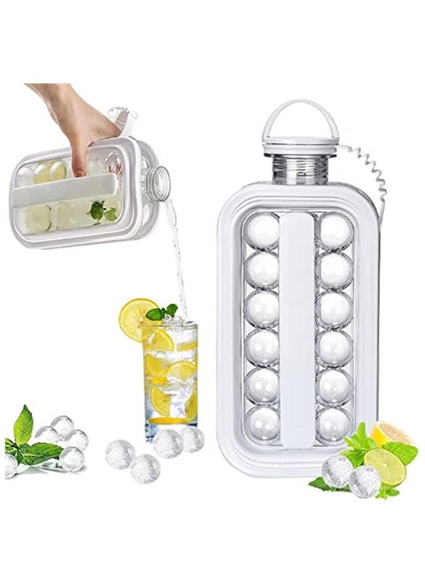 2-in-1 Portable Ice Cube Tray and Creative Ice Hockey Maker Kettle with 17 Compartments – Durable Flat Body Cover Design, Easy-to-Use Ice Cube Mold Container Pot, Perfect for Home, Parties, and Outdoor Use, Innovative Freezing Solution for Drinks