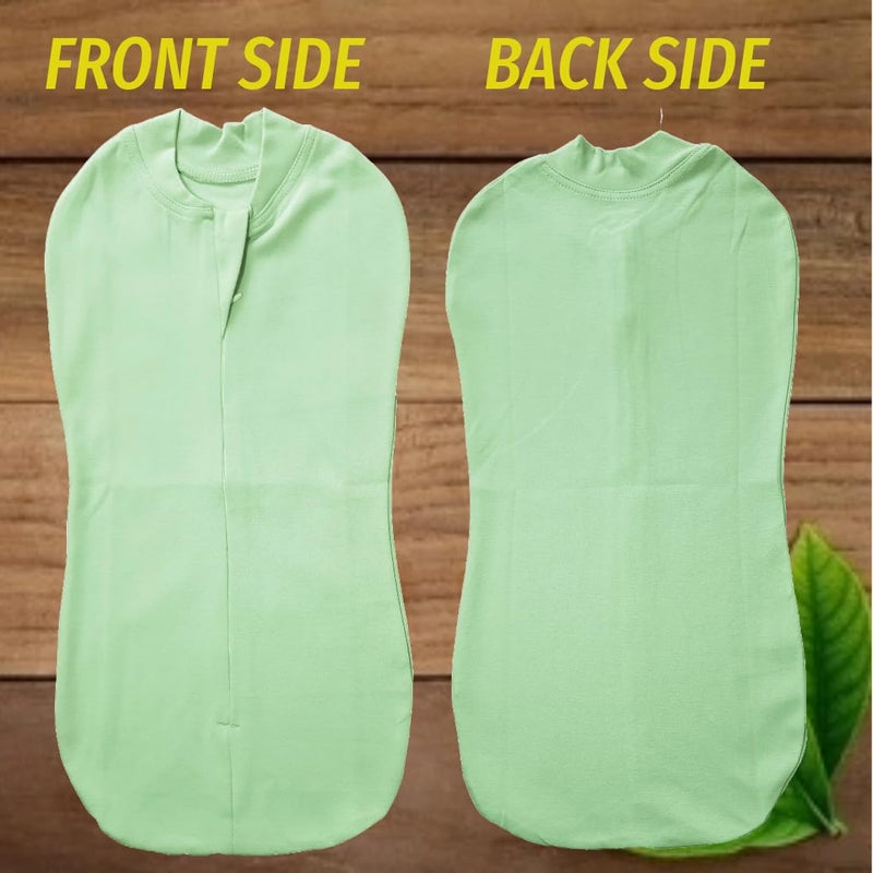 MammaChamp Zipper Swaddle Sleeping SackBlanketsPodWrapBag New Born Baby for 03 Months Pack of 1 Light Green - Image 3