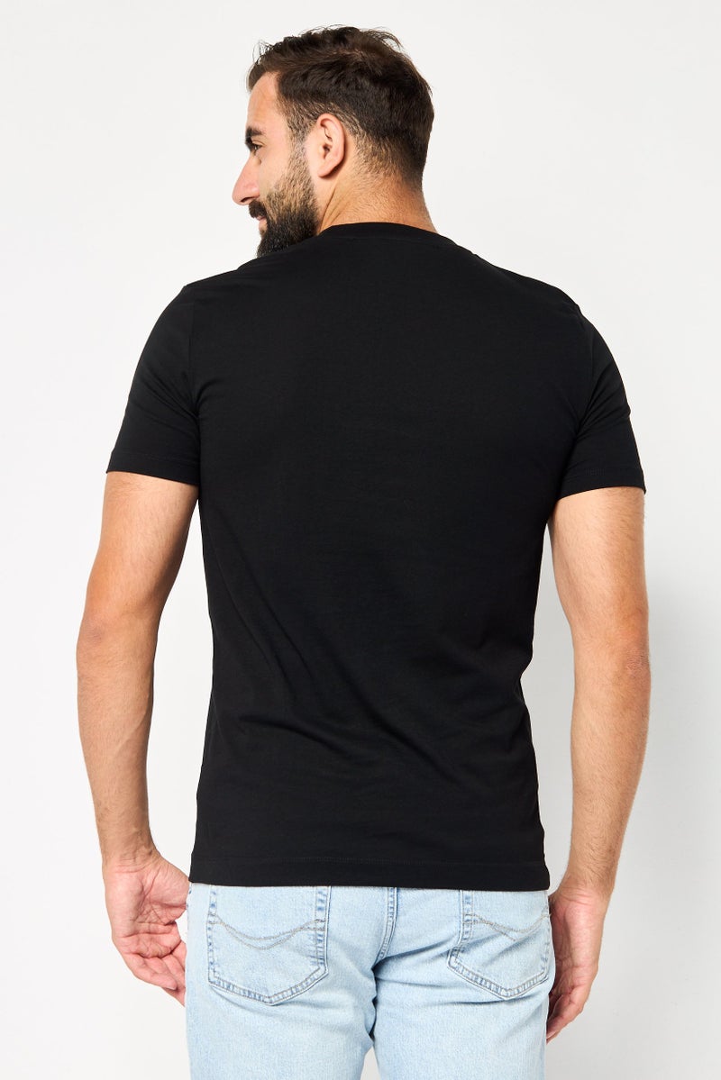 JOHN RICHMOND Men Crew Neck Short Sleeve Graphic T Shirt, Black  - Image 4
