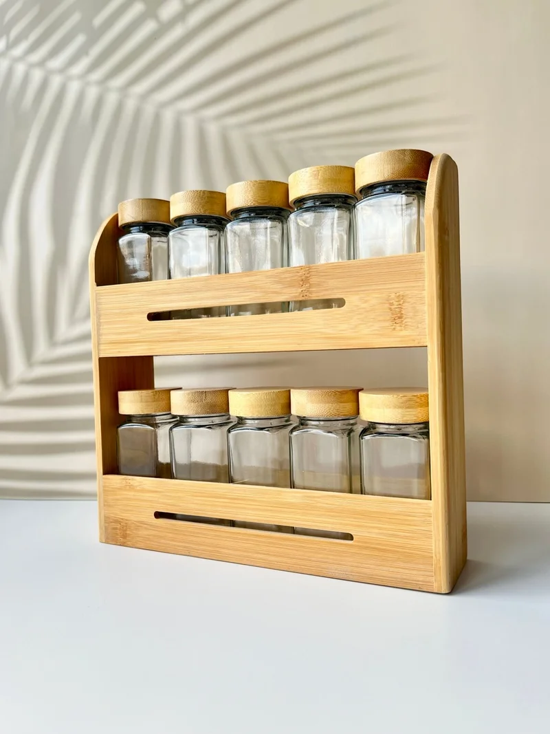 Mottogo 10 Piece Spice Set with Bamboo Stand