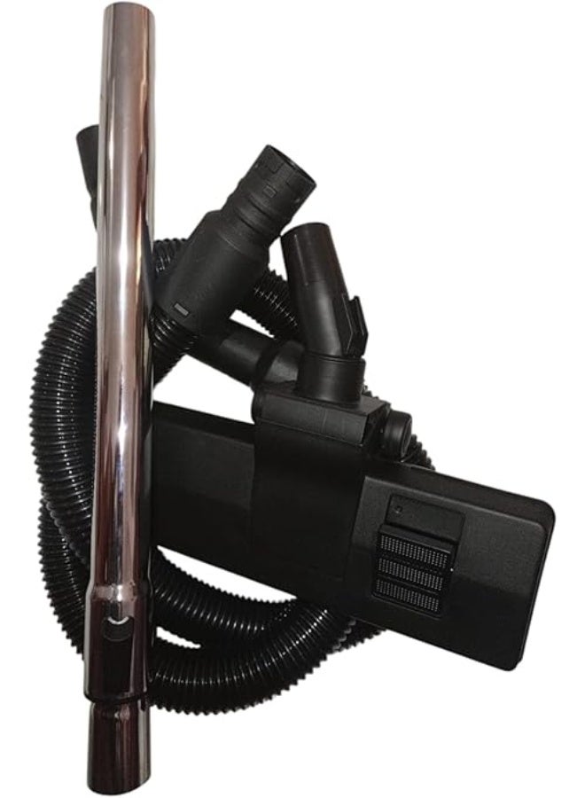 طقم مكنسة مستورد يتكون من ثلاث قطع خرطوم نصف لفه فرشه و ماسوره استلس متوافق مع بعض مكنسة بانوسونيك ونشونال - Image 1