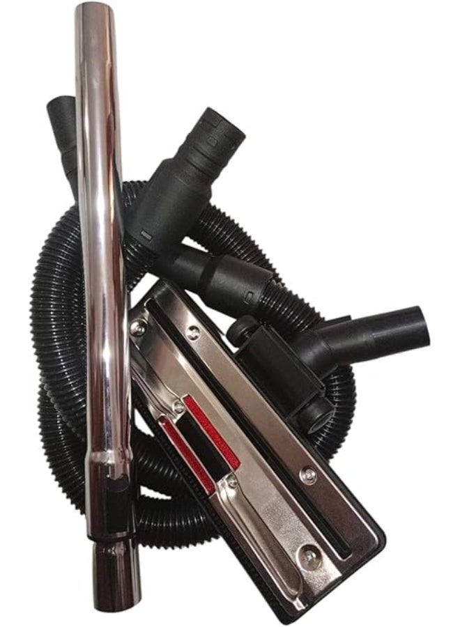 طقم مكنسة مستورد يتكون من ثلاث قطع خرطوم نصف لفه فرشه و ماسوره استلس متوافق مع بعض مكنسة بانوسونيك ونشونال - Image 2