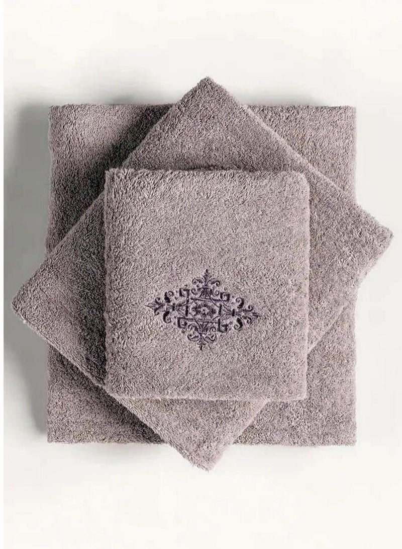 Ideas Crimson Combed 3 Pcs Embroidered Towel Set - Image 1