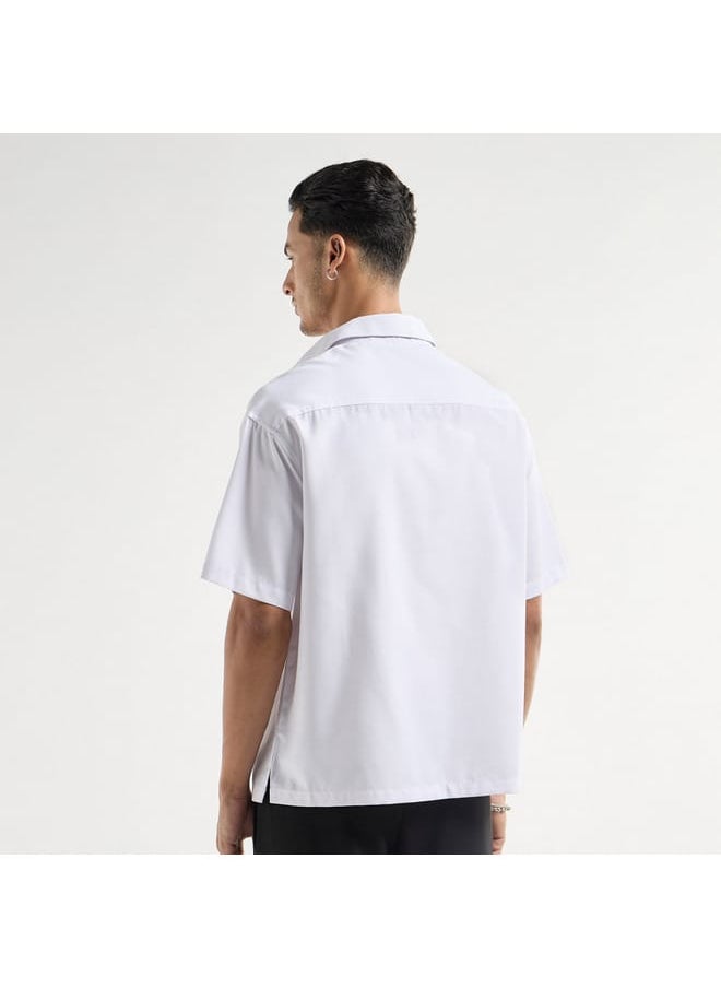 FAV Regular Fit Solid Shirt with Collar and Short Sleeves  - Image 3