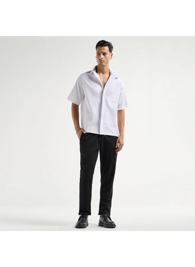 FAV Regular Fit Solid Shirt with Collar and Short Sleeves  - Image 2