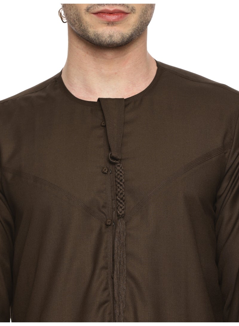 U.S. ELK Mens's Long Sleeve Emirati Kandura | Islamic Dishdasha Jubba for Men | Muslim Robe for Comfort, Style, and Tradition | Islamic Clothing - Image 5