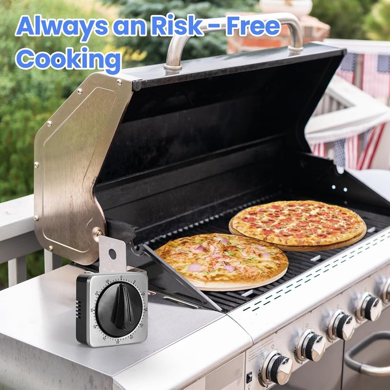 Albayrak Kitchen Timers for Cooking, Chef Cooking Timer Clock with Loud Alarm,100% Mechanical Desk Timer - No Batteries Required - Magnetic Backing, Exquisite Stainless Steel Body - Countdown Reminder Magnetic - Image 5