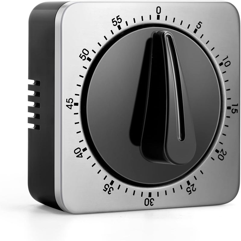 Albayrak Kitchen Timers for Cooking, Chef Cooking Timer Clock with Loud Alarm,100% Mechanical Desk Timer - No Batteries Required - Magnetic Backing, Exquisite Stainless Steel Body - Countdown Reminder Magnetic - Image 1