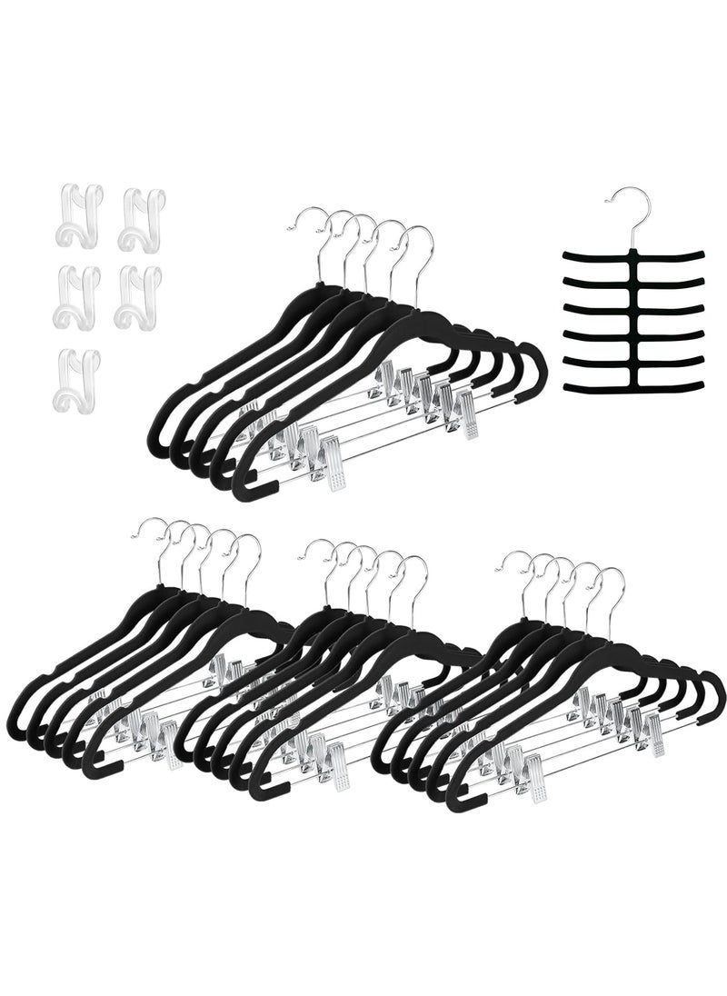 TYCOM 20 Packs Non Slip Velvet Hangers Suit Hangers Ultra Thin Space Saving 360 Degree Swivel Hook Clothes Hangers Hold Up to 10 lbs for Coats Jackets Pants Dress Cloth Metal Clip  - Image 1