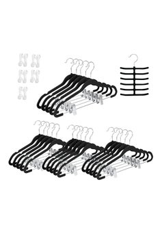 TYCOM 20 Packs Non Slip Velvet Hangers Suit Hangers Ultra Thin Space Saving 360 Degree Swivel Hook Clothes Hangers Hold Up to 10 lbs for Coats Jackets Pants Dress Cloth Metal Clip  - Image 1