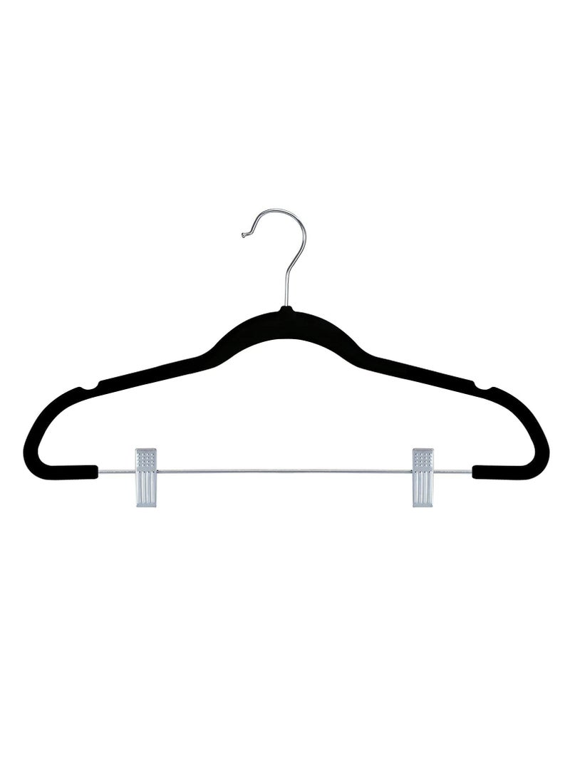 TYCOM 20 Packs Non Slip Velvet Hangers Suit Hangers Ultra Thin Space Saving 360 Degree Swivel Hook Clothes Hangers Hold Up to 10 lbs for Coats Jackets Pants Dress Cloth Metal Clip  - Image 2