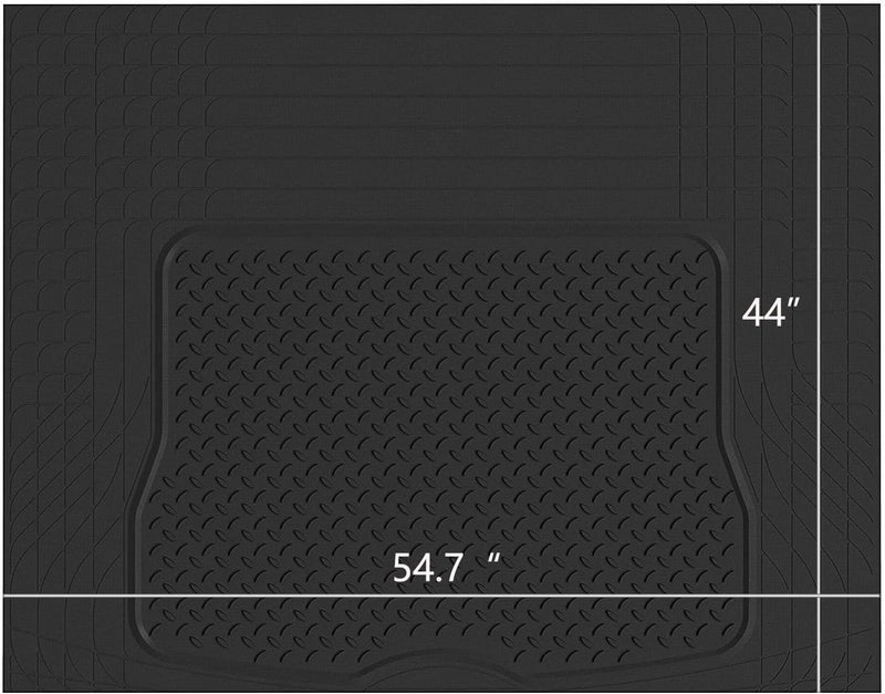 PIC AUTO Heavy Duty Rubber Trunk Cargo Liner Floor Mats, Trimmable to Fit for Car, SUV, Van, Trucks (Large, Black) - Image 1