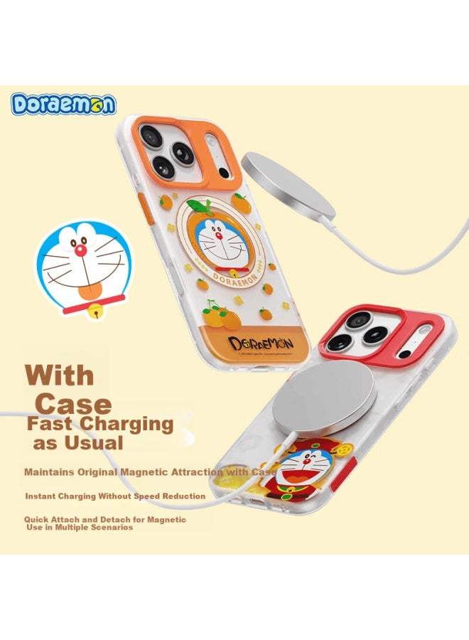 Rock Doraemon Compatible With Apple Iphone 16 Pro Magnetic Airbag Shockproof Full-cover Semi-transparent Matte Cute Uni Premium Case Great Luck - Image 2