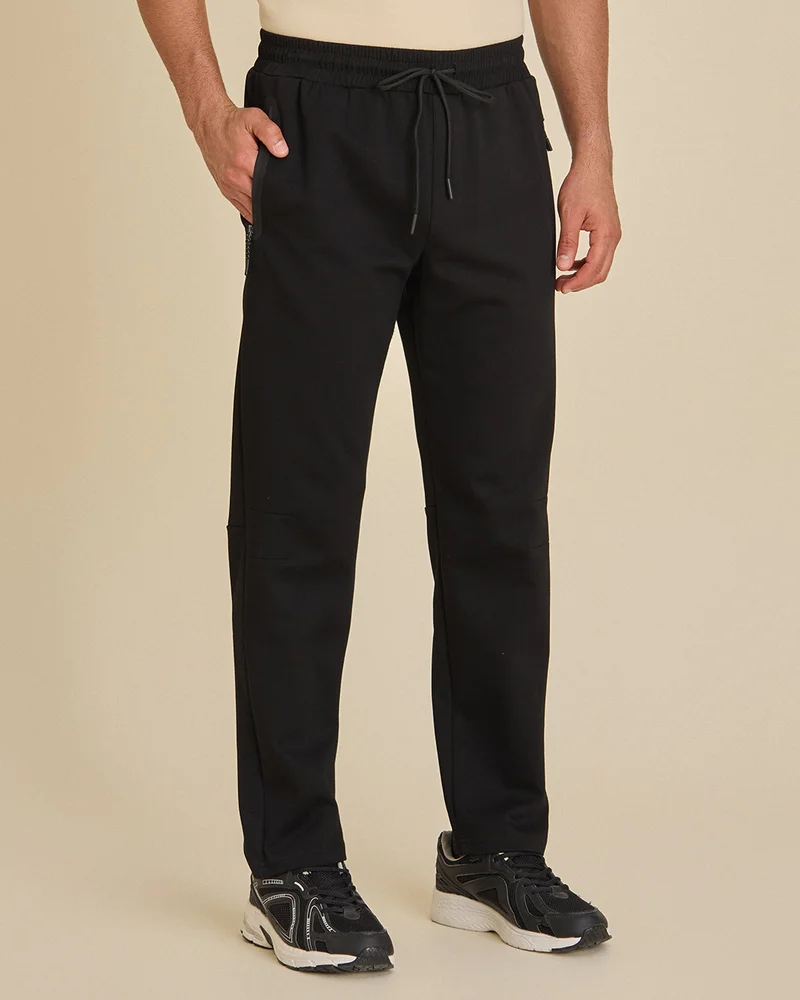 REDTAG Men Black Activewear Track Pants