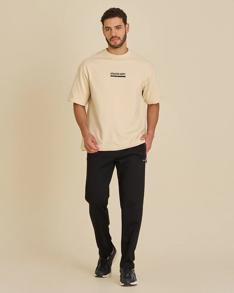 REDTAG Men Black Activewear Track Pants