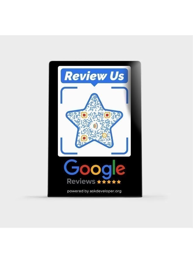 اسك ديفيلوبر حامل مراجعة جوجل من اسك-ديفيلوبر - رمز ان اف سي وكيو ار، سهل الاعداد، لجميع الشركات بدون تطبيق، بدون اشتراك، يعمل على ايفون واندرويد (مقاس 15 × 10) - Image 4