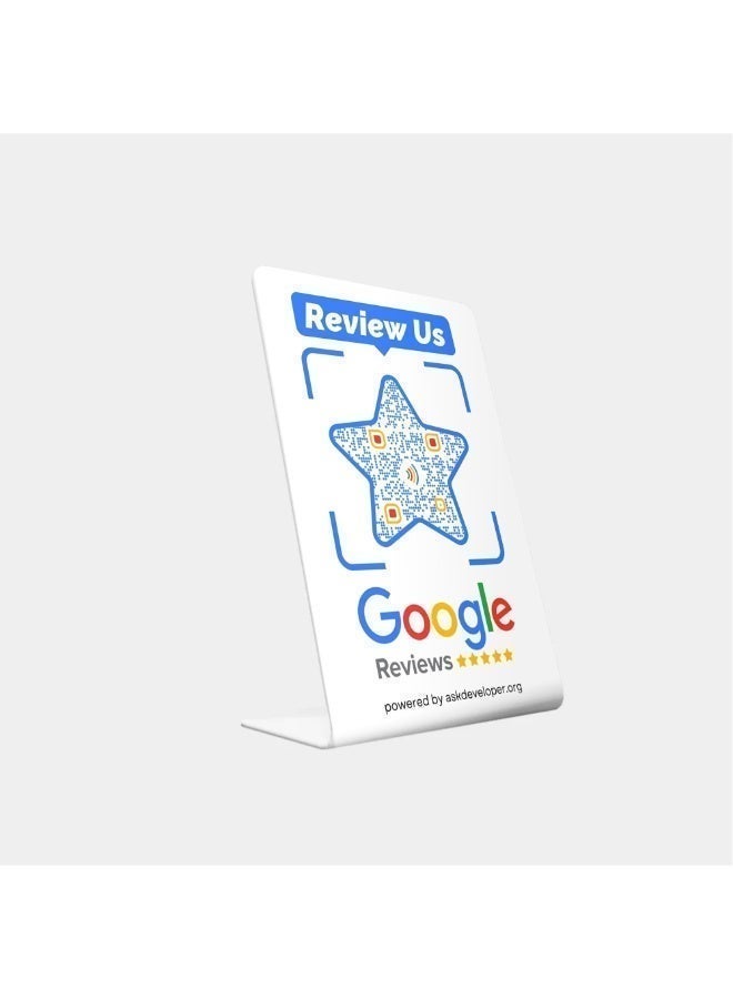 اسك ديفيلوبر حامل مراجعة جوجل من اسك-ديفيلوبر - رمز ان اف سي وكيو ار، سهل الاعداد، لجميع الشركات بدون تطبيق، بدون اشتراك، يعمل على ايفون واندرويد (مقاس 15 × 10) - Image 3