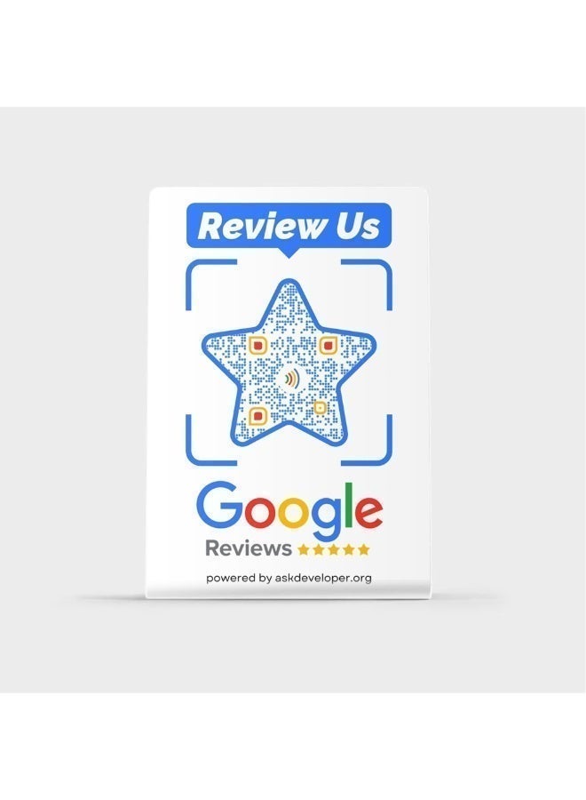 اسك ديفيلوبر حامل مراجعة جوجل من اسك-ديفيلوبر - رمز ان اف سي وكيو ار، سهل الاعداد، لجميع الشركات بدون تطبيق، بدون اشتراك، يعمل على ايفون واندرويد (مقاس 15 × 10) - Image 5