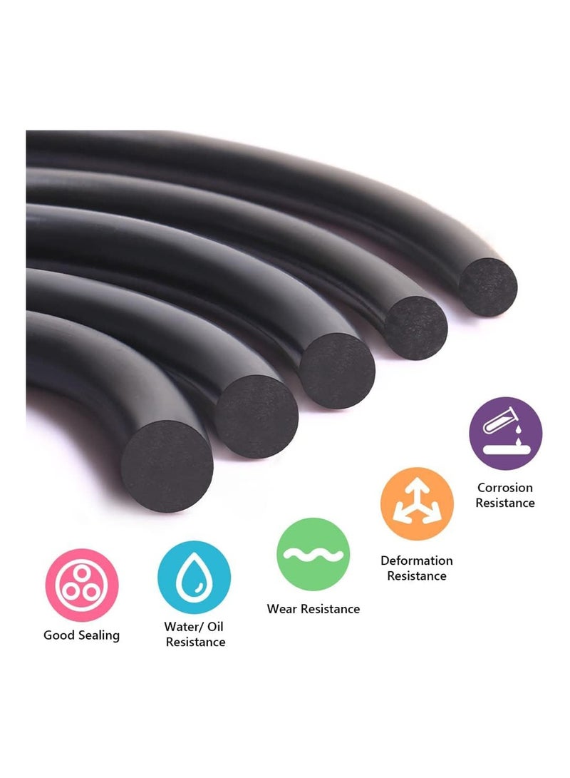 MVAQKLM  Rubber O Ring Set,24 Size 1200 Pcs Black Small O Rings Assortment Kits,Assorted Metric Sealing Washer for Automotive Faucet Pressure Plumbing Sealing Repair,Air or Gas Connections,OD 6mm-28mm - Image 2